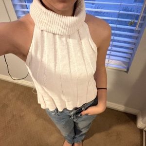 zara chenille halter top